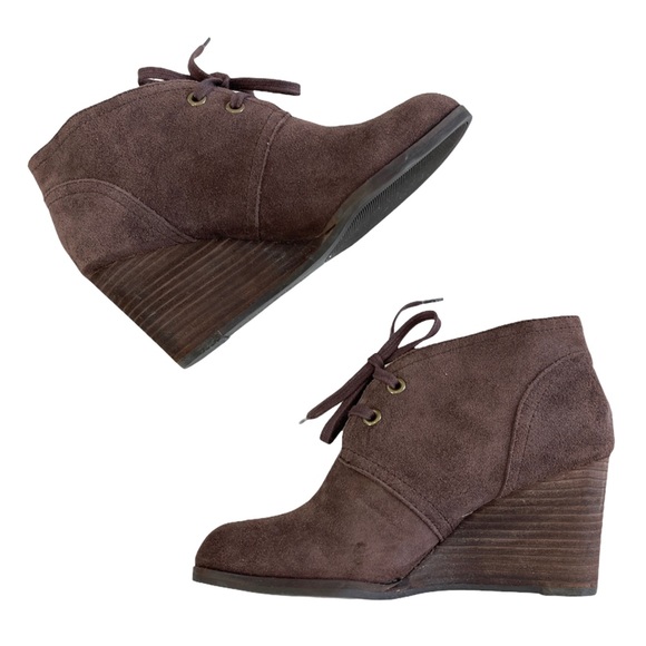 Lucky Brand Sway Suede Wedge Booties - Picture 3 of 14